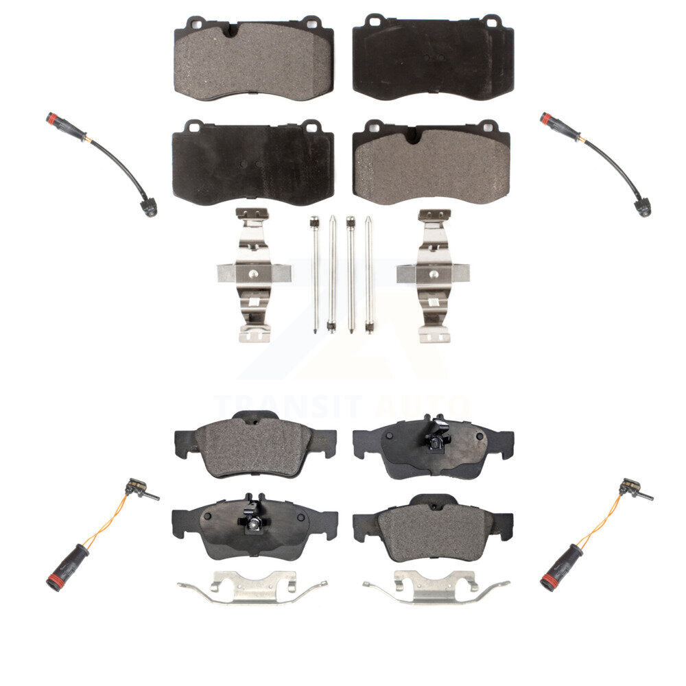 Ceramic Brake Pad & Wear Sensor Front Rear Kit For Mercedes-Benz S550 S450 CL550