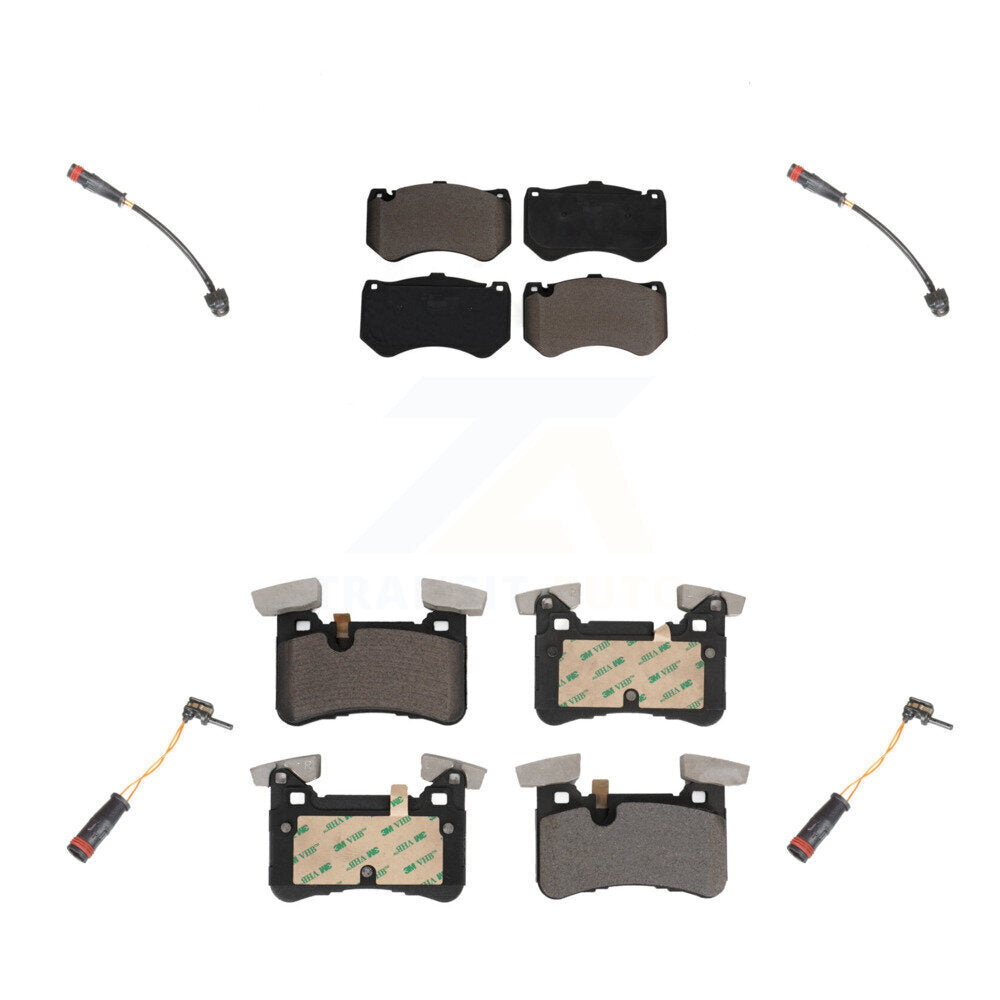 Ceramic Disc Brake Pads & Wear Sensor Front Rear Kit For Mercedes-Benz C63 AMG S