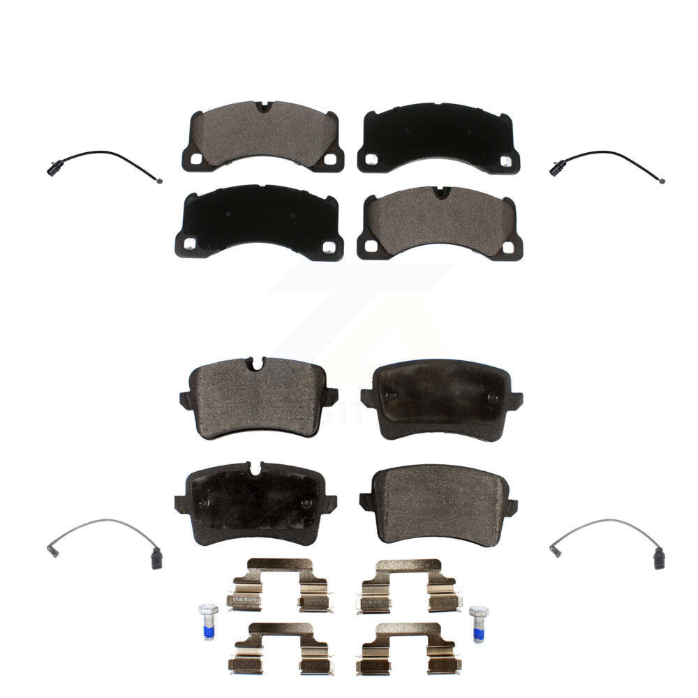 Ceramic Disc Brake Pads & Wear Sensor Front Rear Kit For 2017 Porsche Macan 2.0L