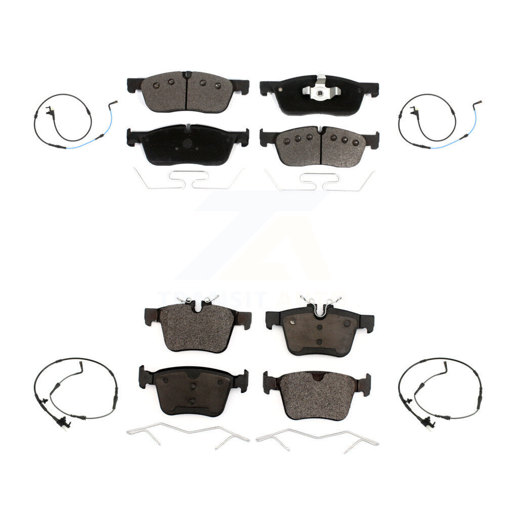 Ceramic Disc Brake Pads And Wear Sensors Front Rear Kit For Jaguar XE XF