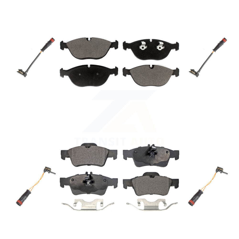 Ceramic Disc Brake Pads & Wear Sensor Front Rear Kit For Mercedes-Benz S500 S430
