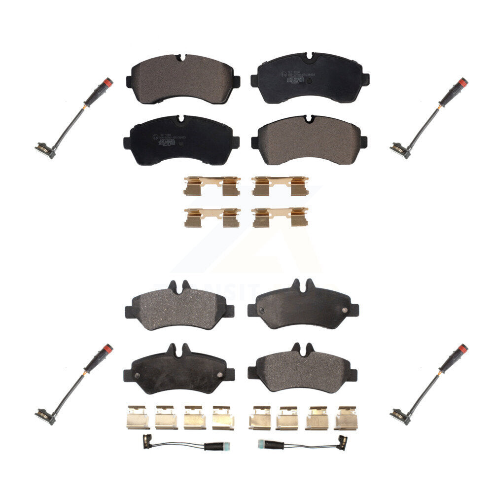 Ceramic Brake Pads Extra Wear Sensor Front Rear Kit For Dodge Sprinter 3500 3.0L