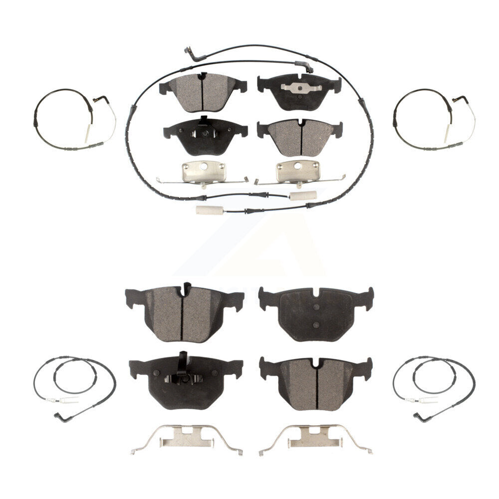 Ceramic Disc Brake Pad & Extra Wear Sensor Front Rear Kit For BMW 335i 335d 3.0L