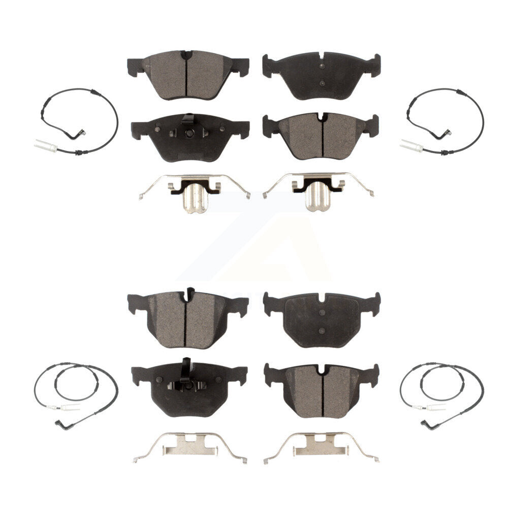 Ceramic Disc Brake Pads And Wear Sensors Front Rear Kit For 2006 BMW 330i