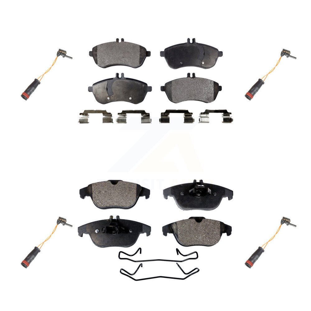 Ceramic Brake Pads & Wear Sensor Front Rear Kit For Mercedes-Benz C300 C250 C230