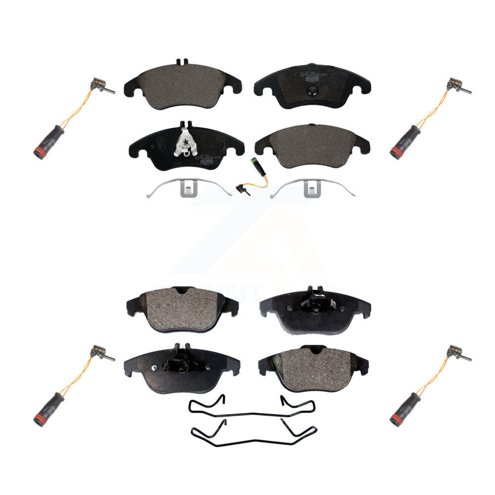 Ceramic Brake Pad & Extra Wear Sensor Front Rear Kit For Mercedes-Benz C300 C350