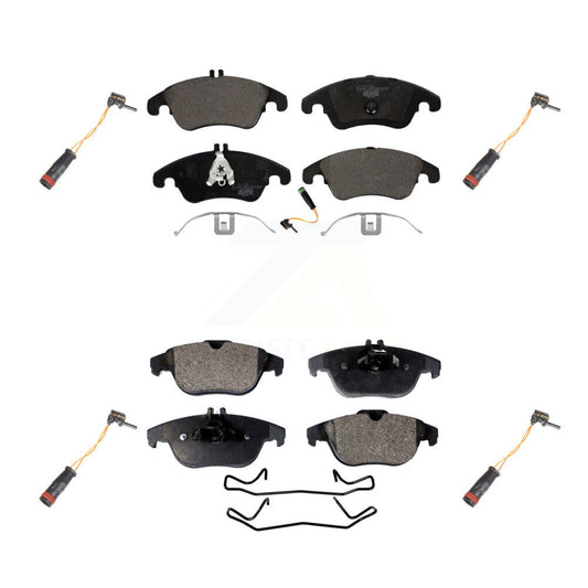 Ceramic Brake Pad & Extra Wear Sensor Front Rear Kit For Mercedes-Benz C300 C350