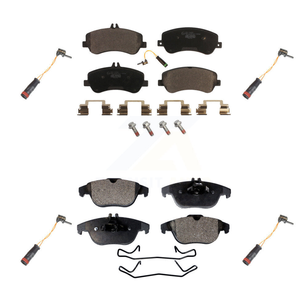 Ceramic Disc Brake Pad Extra Wear Sensor Front Rear Kit For Mercedes-Benz GLK350