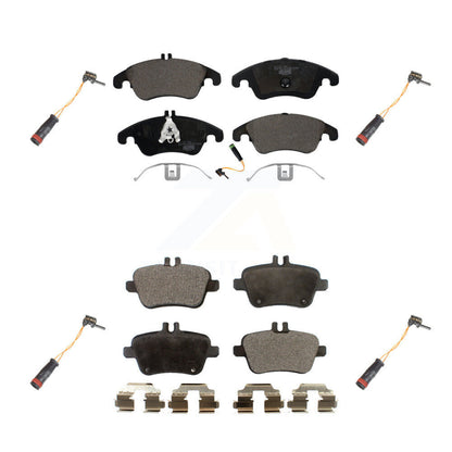 Ceramic Disc Brake Pad Extra Wear Sensor Front Rear Kit For Mercedes-Benz SLK350