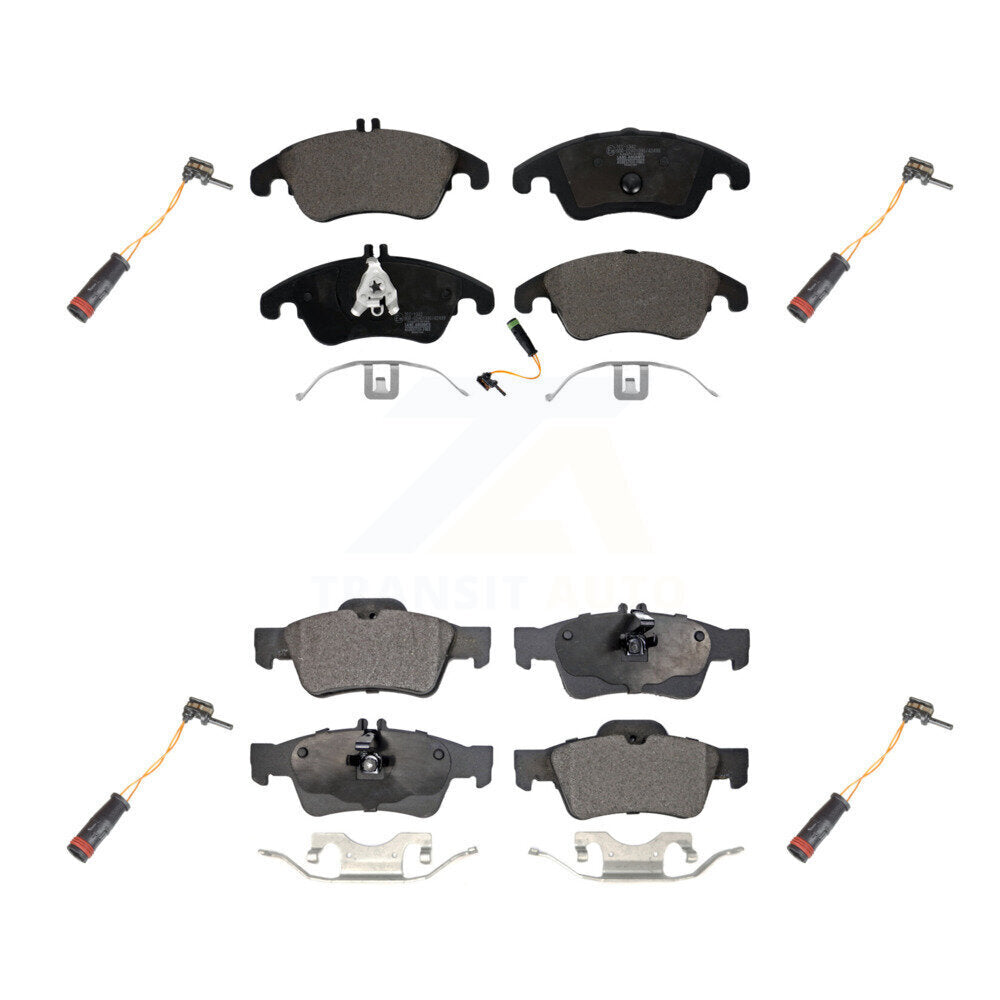Ceramic Brake Pad & Extra Wear Sensor Front Rear Kit For Mercedes-Benz E350 E250