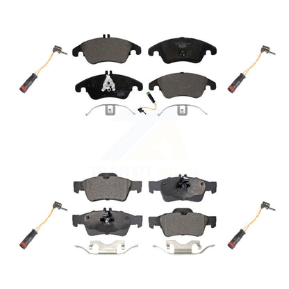 Ceramic Brake Pad & Extra Wear Sensor Front Rear Kit For Mercedes-Benz E350 E250