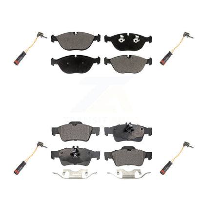 Ceramic Brake Pad And Wear Sensor Front Rear Kit For 2006 Mercedes-Benz E350 AWD