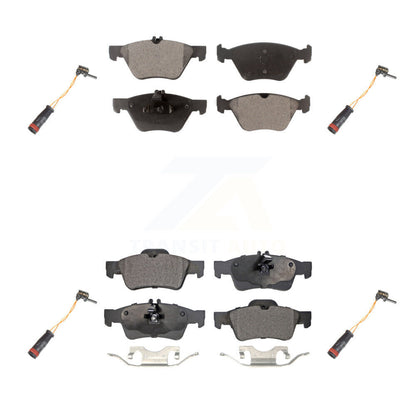 Ceramic Disc Brake Pads & Wear Sensor Front Rear Kit For Mercedes-Benz E350 E300