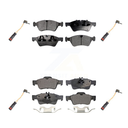 Ceramic Disc Brake Pad And Wear Sensor Front Rear Kit For Mercedes-Benz E350 AWD