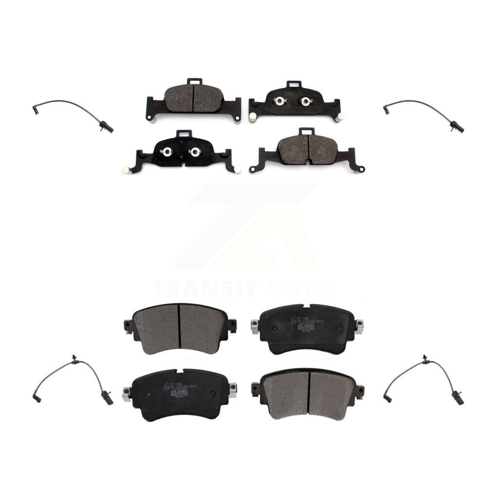 Ceramic Brake Pads & Wear Sensor Front Rear Kit For Audi A4 Quattro A5 Sportback