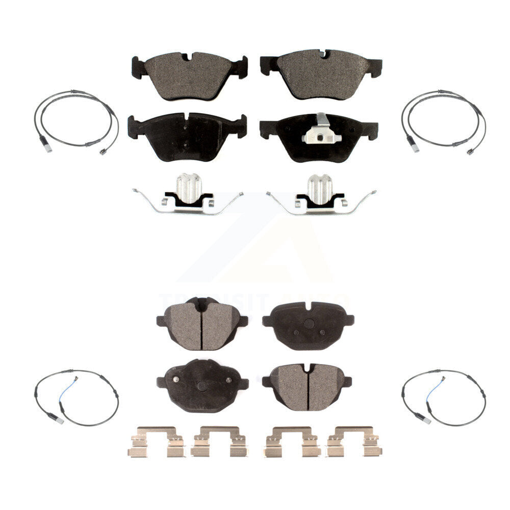 Ceramic Disc Brake Pads And Wear Sensors Front Rear Kit For BMW 528i