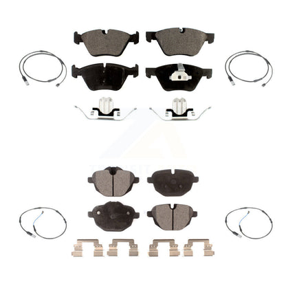 Ceramic Disc Brake Pads And Wear Sensors Front Rear Kit For BMW 528i
