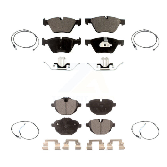 Ceramic Disc Brake Pads And Wear Sensors Front Rear Kit For BMW 528i