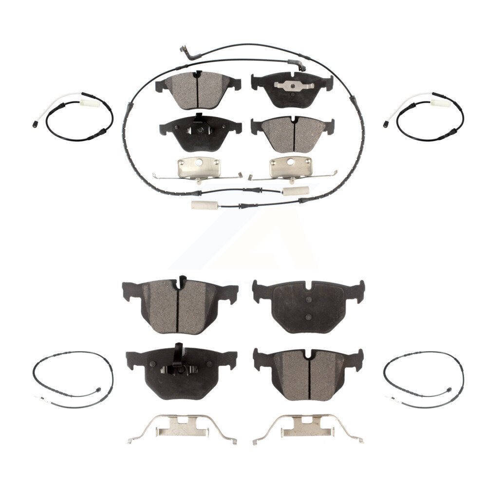 Ceramic Disc Brake Pads Extra Wear Sensor Front Rear Kit For BMW 335i 335is 335d