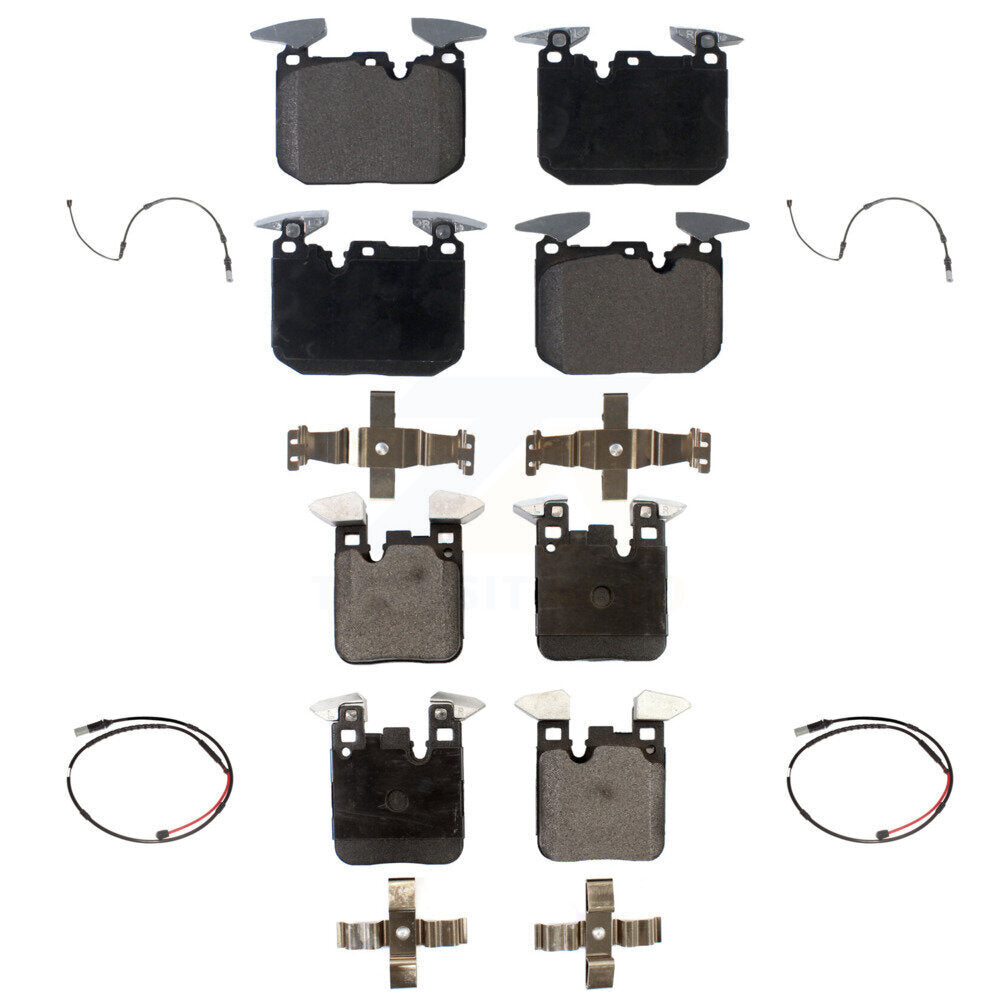 Ceramic Disc Brake Pads And Wear Sensors Front Rear Kit For BMW M3 M2