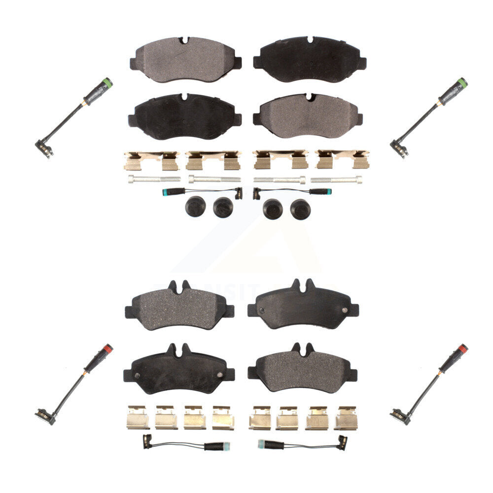 Ceramic Disc Brake Pads Extra Wear Sensor Front Rear Kit For Sprinter 2500 Dodge