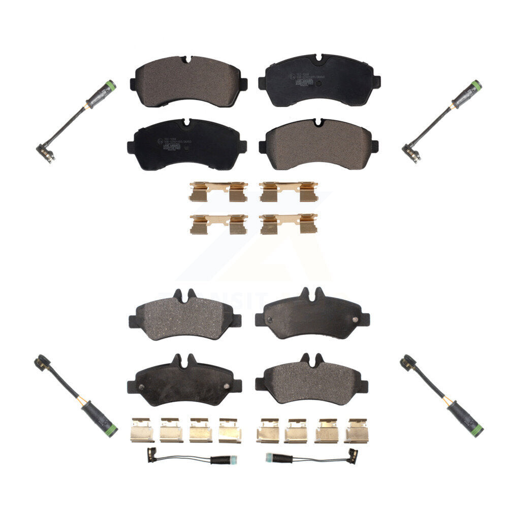Ceramic Disc Brake Pads And Extra Wear Sensors Front Rear Kit For