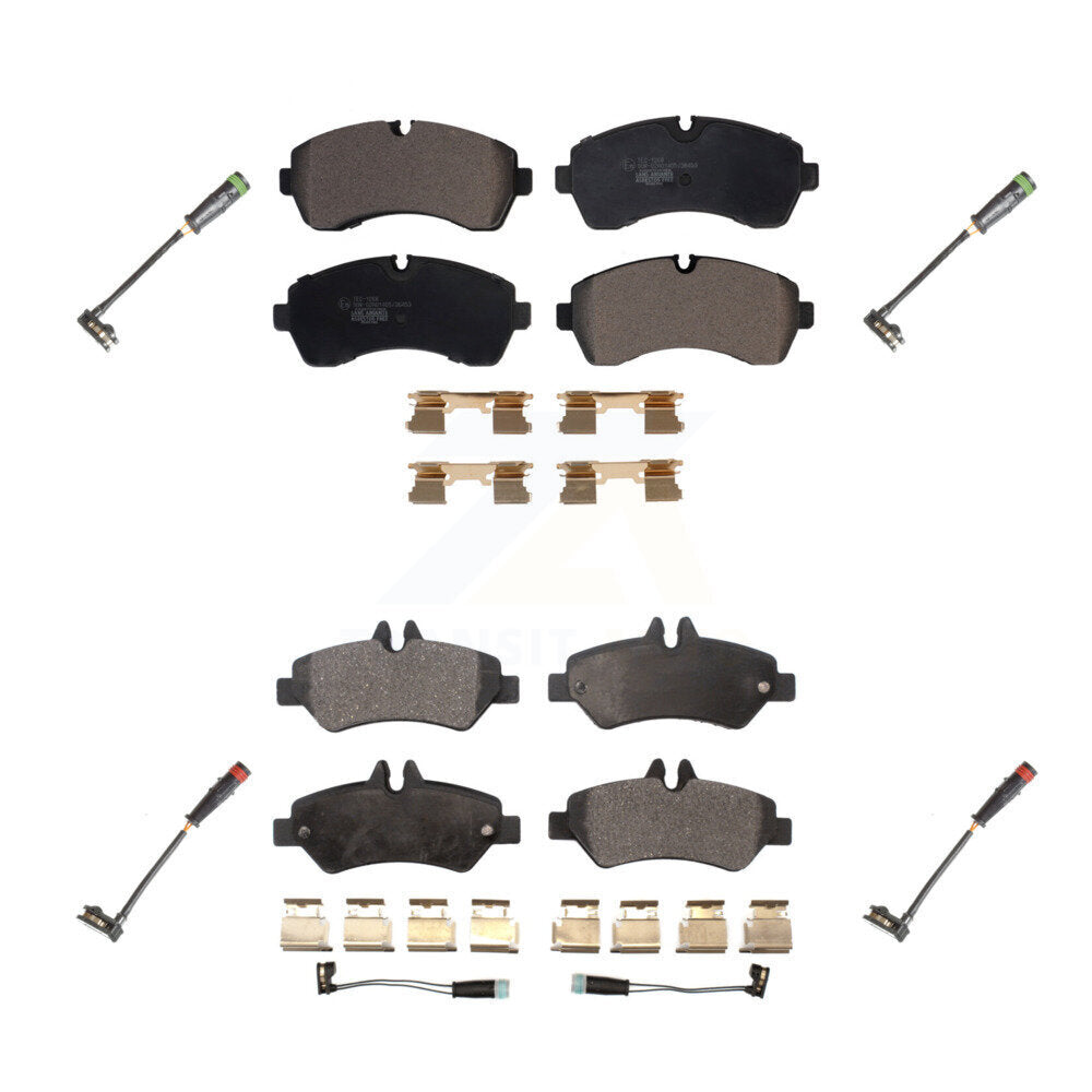 Ceramic Disc Brake Pads And Extra Wear Sensors Front Rear Kit For