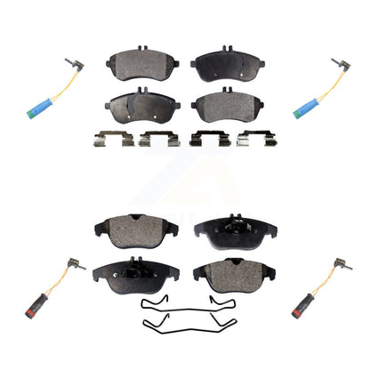 Ceramic Brake Pads & Wear Sensor Front Rear Kit For 2012 Mercedes-Benz C250 1.8L