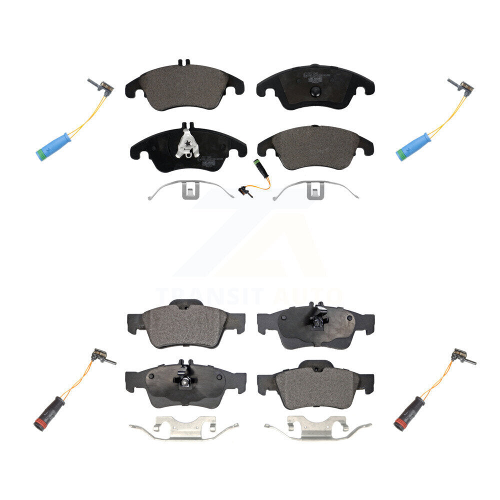 Ceramic Disc Brake Pad & Extra Wear Sensor Front Rear Kit For Mercedes-Benz E400