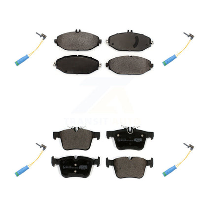 Ceramic Disc Brake Pads And Wear Sensors Front Rear Kit For Mercedes-Benz C300