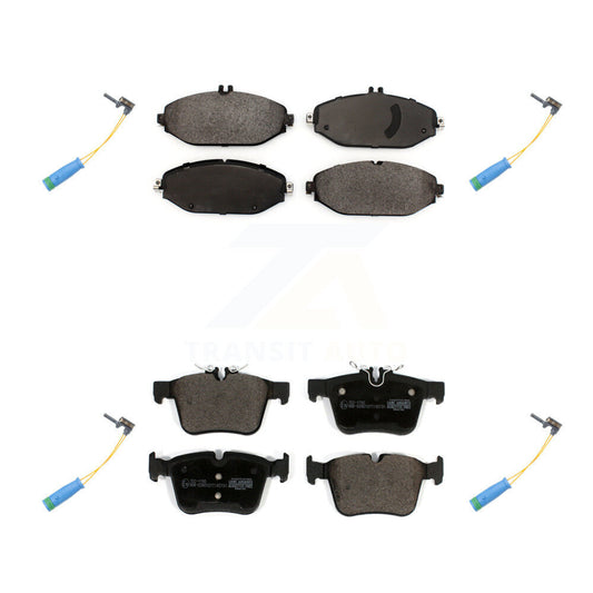 Ceramic Disc Brake Pads And Wear Sensors Front Rear Kit For Mercedes-Benz C300