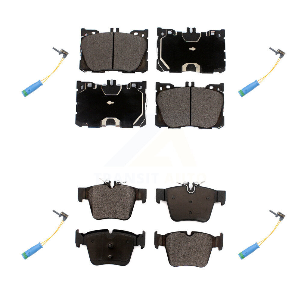 Ceramic Brake Pads & Wear Sensor Front Rear Kit For Mercedes-Benz GLC300 C43 AMG