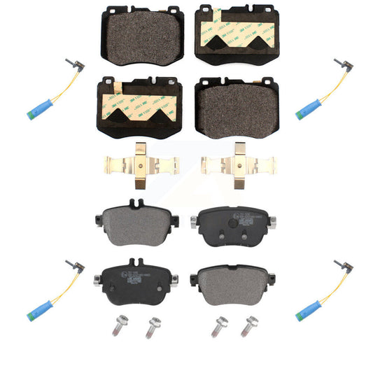 Ceramic Disc Brake Pads And Wear Sensors Front Rear Kit For Mercedes-Benz E300