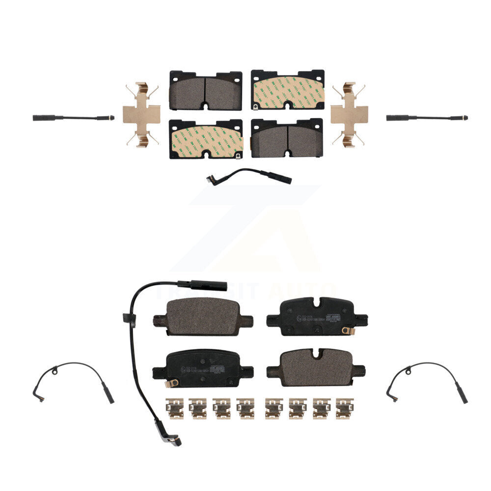 Ceramic Brake Pad & Extra Wear Sensor Front Rear Kit For GMC Chevrolet Silverado