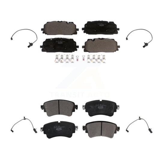 Ceramic Disc Brake Pads And Wear Sensors Front Rear Kit For Audi S5 Sportback S4