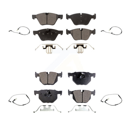 Ceramic Disc Brake Pads And Wear Sensors Front Rear Kit For BMW 525i