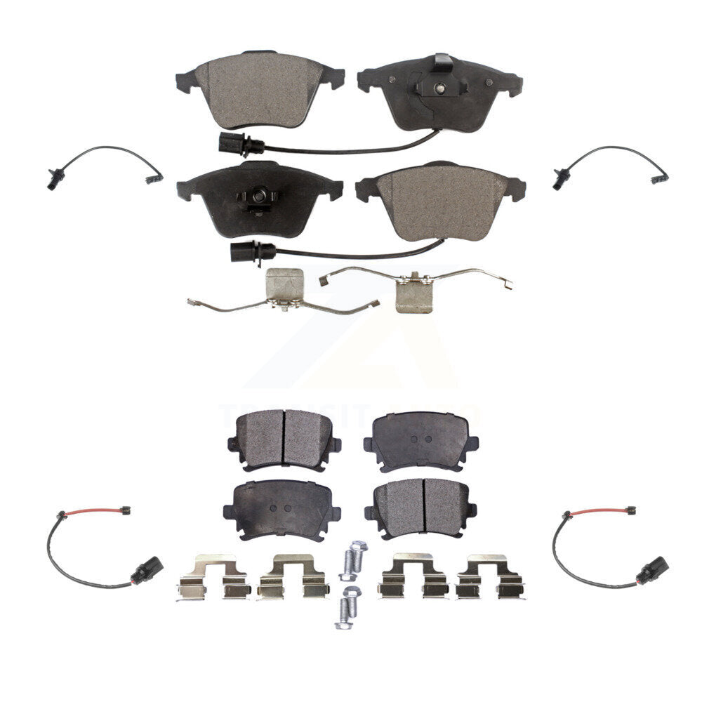 Ceramic Disc Brake Pads And Extra Wear Sensors Front Rear Kit For 2011 Audi A6