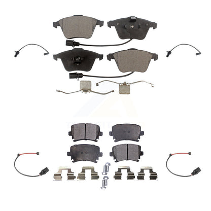 Ceramic Disc Brake Pads And Extra Wear Sensors Front Rear Kit For 2011 Audi A6