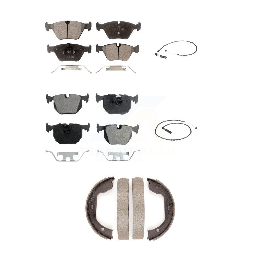 Ceramic Disc Brake Pad And Wear Sensor Front Rear Kit (5Pc) For 2004-2010 BMW X3