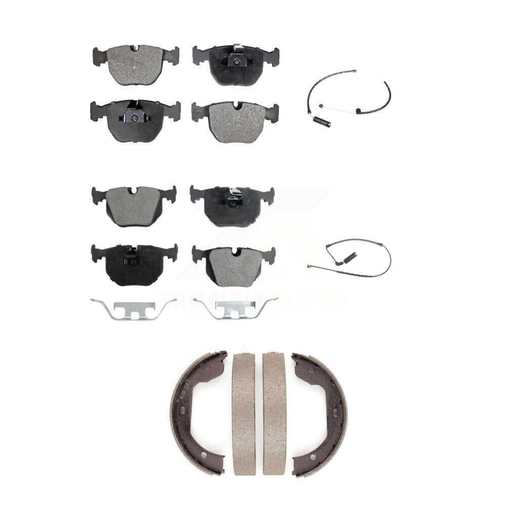 Ceramic Disc Brake Pads And Wear Sensors Front Rear Kit (5Pc) For BMW X5