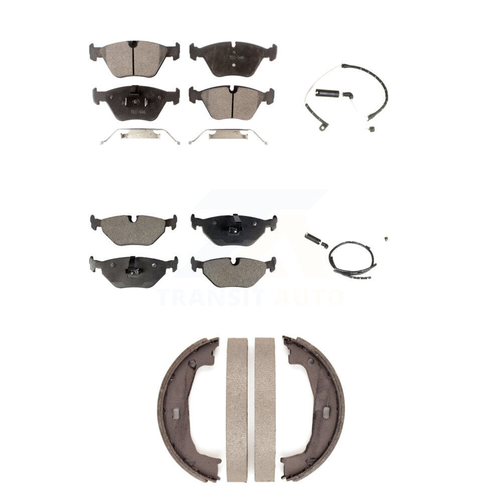 Ceramic Disc Brake Pads And Wear Sensors Front Rear Kit (5Pc) For BMW Z4