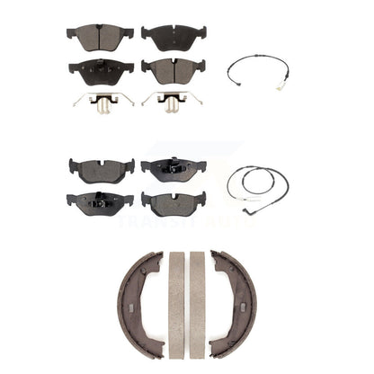 Ceramic Disc Brake Pads And Wear Sensors Front Rear Kit (5Pc) For BMW 128i 3.0L