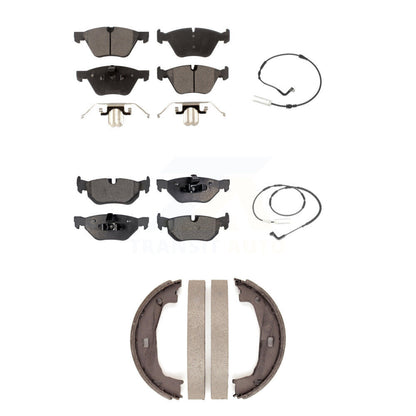 Ceramic Brake Pad & Wear Sensor Front Rear Kit (5Pc) For BMW 128i 328i 323i 325i
