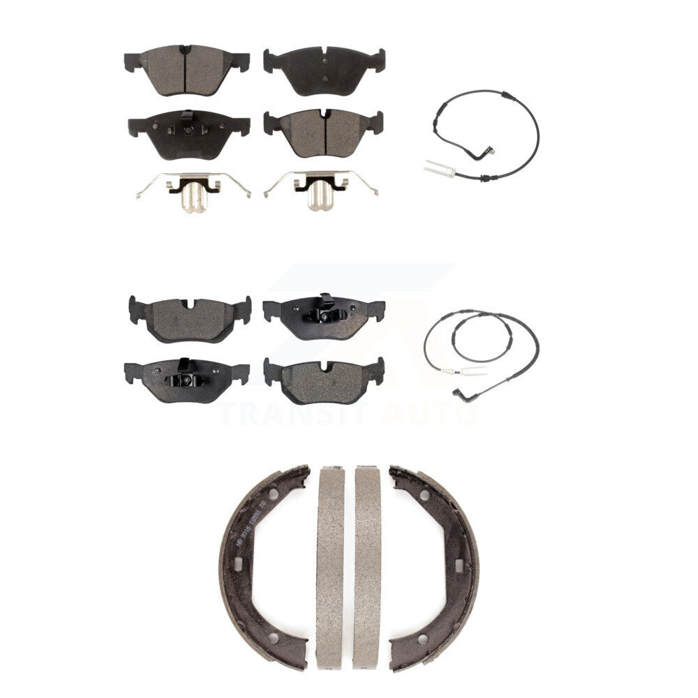 Ceramic Brake Pads Wear Sensor Front Rear Kit (5Pc) For BMW 328i Wagon with 3.0L