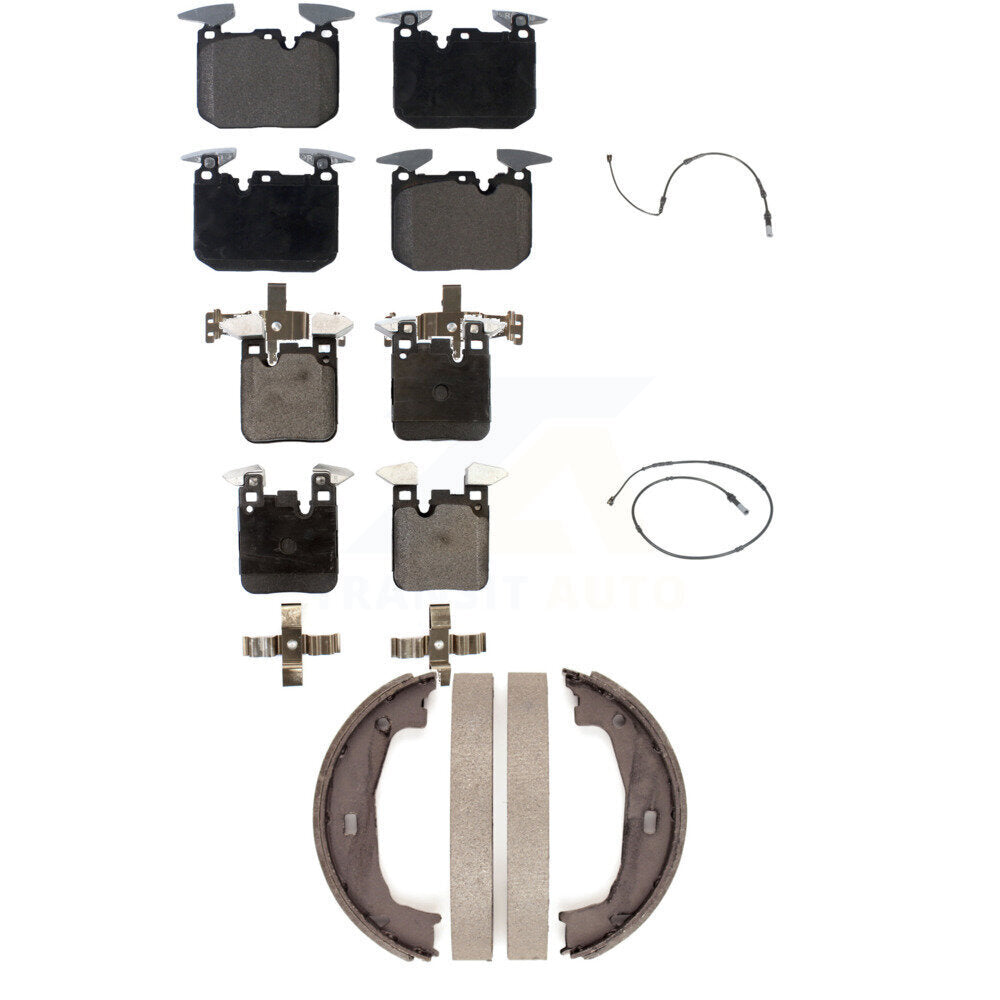 Ceramic Brake Pads & Wear Sensor Front Rear Kit (5Pc) For BMW M240i xDrive M235i