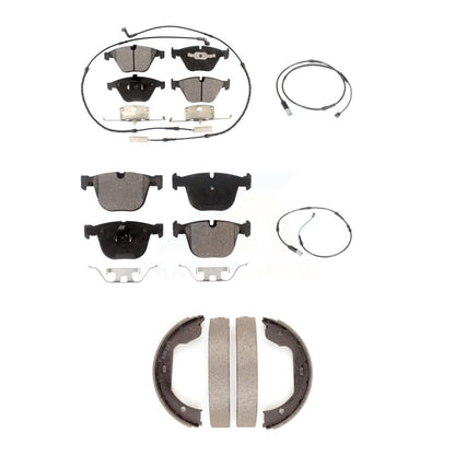 Ceramic Disc Brake Pads And Extra Wear Sensors Front Rear Kit (5Pc) For BMW 535i