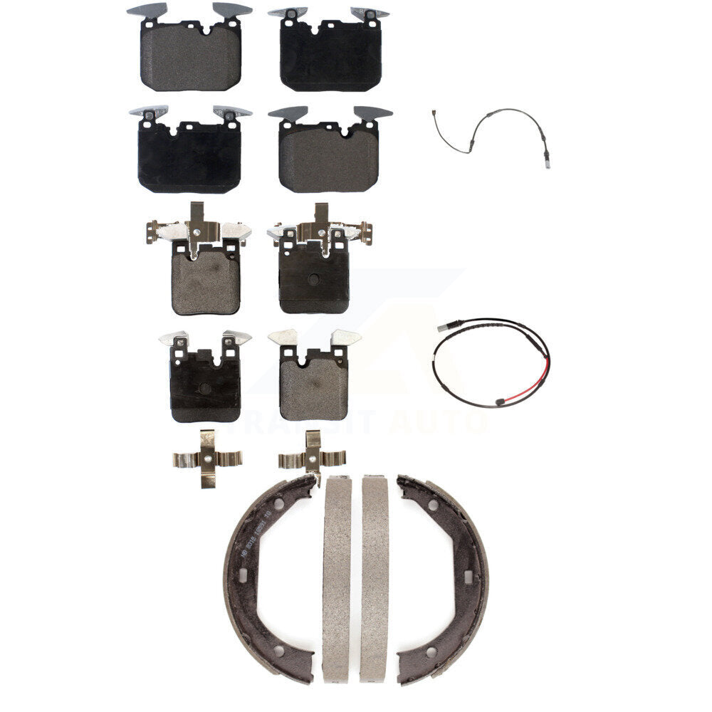 Ceramic Disc Brake Pads And Wear Sensors Front Rear Kit (5Pc) For BMW M3 M2