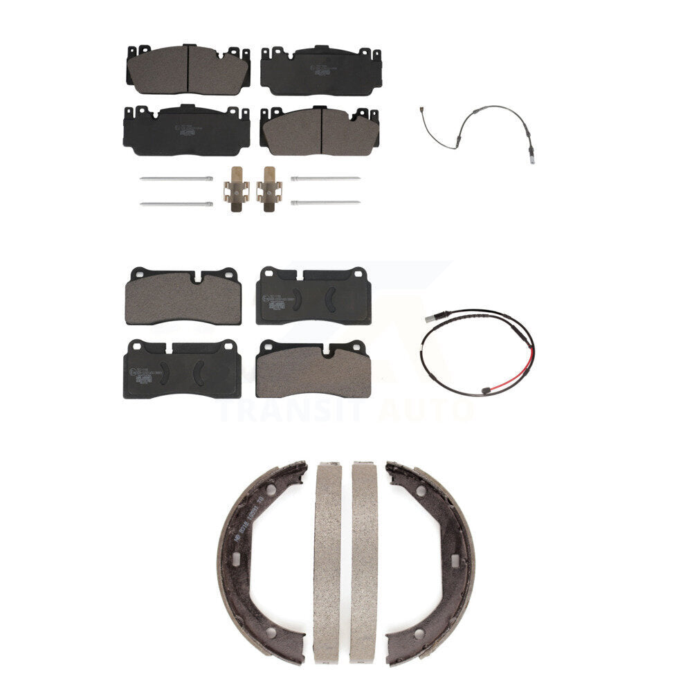 Ceramic Disc Brake Pads And Wear Sensors Front Rear Kit (5Pc) For BMW M3 M2