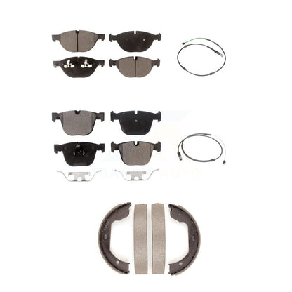 Ceramic Disc Brake Pads And Wear Sensors Front Rear Kit (5Pc) For BMW X5 X6