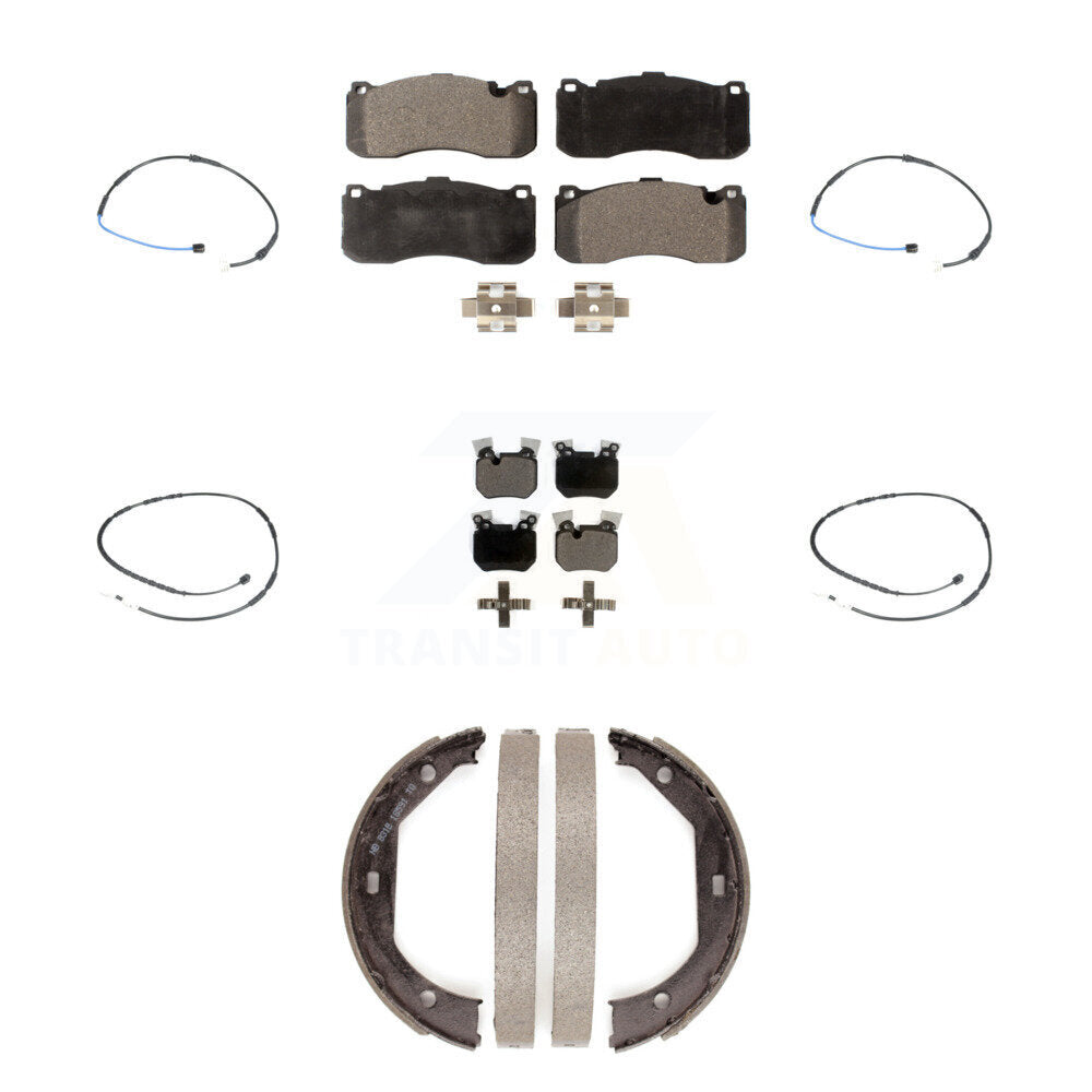 Ceramic Disc Brake Pads And Wear Sensors Front Rear Kit (7Pc) For BMW 135i 3.0L